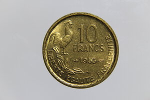 obverse: FRANCIA 10 FRANCS 1955 GIRAUD ALLUMINIUM BRONZE RIF. F363\12 FDC