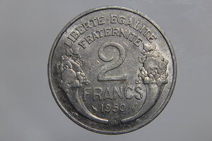 obverse: FRANCIA 2 FRANCS 1950 B MORLON ALLUMINIUM SPL