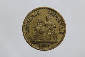 reverse: FRANCIA 1 FRANC 1923 CHAMBRE DE COMMERCE BA SPL