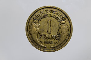 obverse: FRANCIA1 FRANC 1933 MORLON BA BB