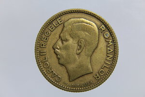 reverse: ROMANIA CAROL II 10 LEI 1930 BA QBB