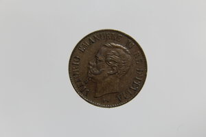 reverse: VITTORIO EMANUELE II 1 CENTESIMO 1867 MILANO CU GIG.115 BB+