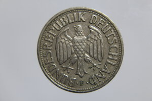 reverse: GERMANIA FEDERAL REPUBLIC 1 DEUTSCHE MARK 1950 F COPPERNICKEL BB