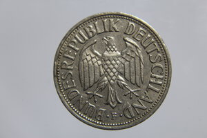 reverse: GERMANIA FEDERAL REPUBLIC 1 DEUTSCHE MARK 1965 F COPPERNICKEL OTTIMO BB