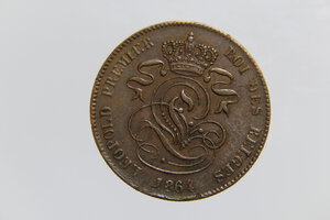 reverse: BELGIO LEOPOLD I 2 CENTIMES 1864 CU QSPL