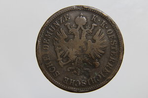 reverse: AUSTRIA FRANZ JOSEPH I 4 KREUZER 1861 A CU MB