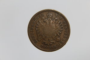 reverse: AUSTRIA FRANZ JOSEPH I KREUZER 1858 M CU MB
