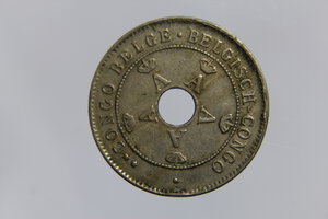 reverse: BELGIAN CONGO 10 CENTIMES 1911 COPPERNICKEL BB NC