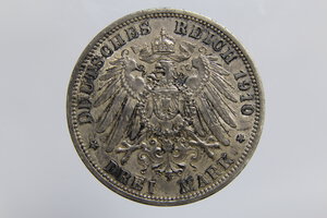 reverse: PRUSSIA WILHELM II 3 MARK 1910 A AG QSPL