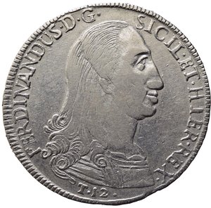 obverse: PALERMO. Ferdinando III di Borbone (1759-1816). 12 Tarì 1796. Ag. MIR 603/1. qBB