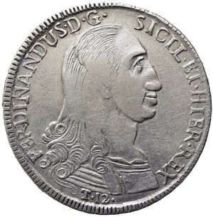 obverse: PALERMO. Ferdinando III di Borbone (1759-1816). 12 Tarì 1796. Ag. MIR 603/1. BB