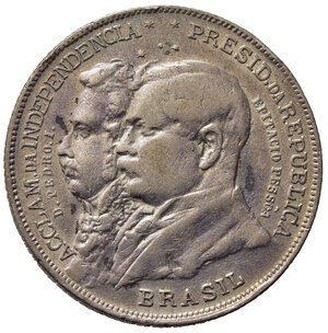 reverse: BRASILE. Prima Repubblica (1889 - 1942) 100° anniversario - Indipendenza del Brasile. 2000 Reis 1922. Ag. KM# 523. BB