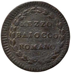 reverse: ROMA. Pio VI (1775-1799) Mezzo baiocco A/XII (g. 6,02) Munt. 138a. Cu. +BB