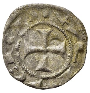obverse: SIENA. Repubblica (1180-1200) Denaro (g. 0,57). S inversa tra globetti R/ Croce. MIR 473. Ag. FDC