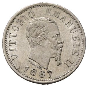 Vittorio Emanuele II (1861-1878). Milano 50 centesimi 1867 M. SPL+