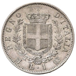 reverse: Vittorio Emanuele II (1861-1878). Milano 1 Lira 1863 M. SPL