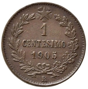 reverse: Vittorio Emanuele III, (1900-1943) Centesimo 1905 Roma, Valore. Cu. Pag. 943; Gig. 310. qSPL