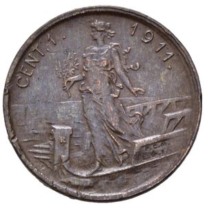 reverse: Vittorio Emanuele III (1900-1943). 1 centesimo 1911 