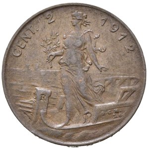 reverse: Vittorio Emanuele III (1900-1943). 2 centesimi 1912 