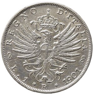 reverse: Vittorio Emanuele III. (1900-1946). Lira 1901. Roma, Aquila sabauda. Ag. K.M. 32, Pag. 763. BB+