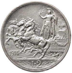 reverse: Vittorio Emanuele III (1900-1943). 2 lire 1914 