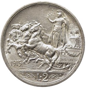 reverse: Vittorio Emanuele III (1900-1943). 2 lire 1915 