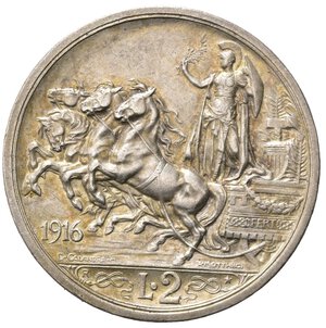 reverse: Vittorio Emanuele III (1900-1943). 2 Lire 1916 