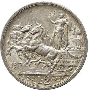 reverse: Vittorio Emanuele III (1900-1943). 2 lire 1917 