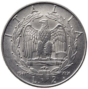 reverse: Vittorio Emanuele III (1900-1943) 2 Lire 1941 “Impero” Ac. Pag. 760; Gig. 122. qFDC