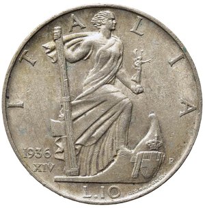reverse: Vittorio Emanuele III (1900-1943). 10 Lire 1936 a. XIV Roma, 