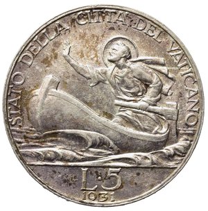 reverse: VATICANO. Pio XI (1929-1938) 5 lire 1931/X 