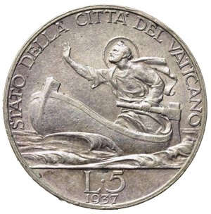 reverse: VATICANO. Pio XI (1929-1938) 5 Lire 1937/XVI 