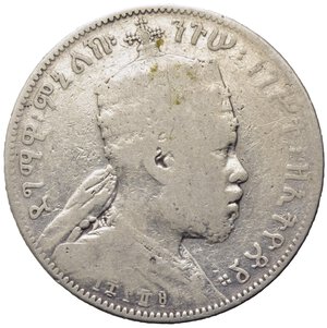 obverse: ETIPOPIA. Menelik II (1889-1913). 1/2 Birr Ag (13,70 g). KM#4. MB