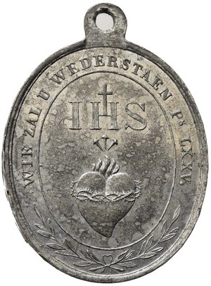 reverse: Medaglia religiosa 1854. Metallo bianco (9,06 g). SPL