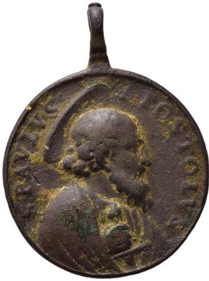 obverse: Medaglia religiosa XVIII sec. San Pietro e San Paolo. AE (18,46 g). BB