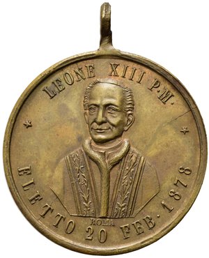 obverse: MEDAGLIE PAPALI. ROMA. Leone XIII (1878-1903). Medaglia per l elezione al pontificato del 1878. R/San Pietro. AE (14,4 g). SPL+