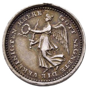 obverse: Medaglie Estere. GERMANIA. Medaglia 6a coalizione antifrancese (1812-1814). Ag (1,46 g). Appiccagnolo rimosso. SPL