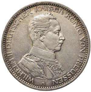 obverse: GERMANIA - PRUSSIA - Guglielmo II (1888-1918) - 3 Marchi - 1914 A - Ag. Kr. 536. qSPL/BB