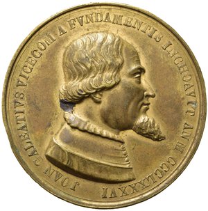 obverse: MILANO. Medaglia 1886 Giovanni Galeazzo Visconti - Duomo. AE dorato (45,72 g). qSPL