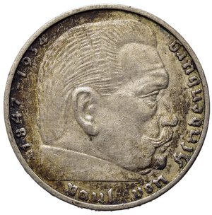 obverse: GERMANIA Nazista (Terzo Reich) (1933 - 1945) 2 reichsmark 1938. Ag. KM# 93. qSPL