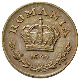 obverse: ROMANIA. 1 Leu 1940. AE. SPL