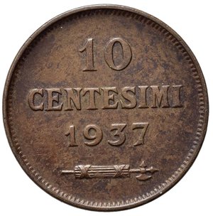 reverse: SAN MARINO. Vecchia monetazione (1864-1938) 10 centesimi 1937. Gig. 35; Pag. 375. Cu. BB