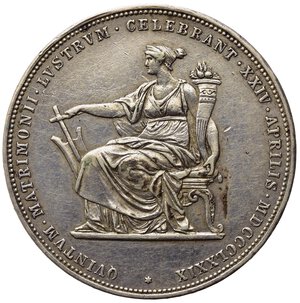 reverse: AUSTRIA. Francesco Giuseppe I (1848-1916). 2 Fiorini austro ungarici 1879 - 25° anniversario - Nozze d argento. Ag. X# M5. BB+