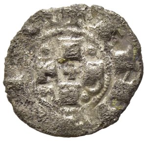 reverse: BOLOGNA. Repubblica, a nome di Enrico VI Imperatore (1191-1337). Bolognino piccolo Ag (0,50 g). MIR 2. qBB