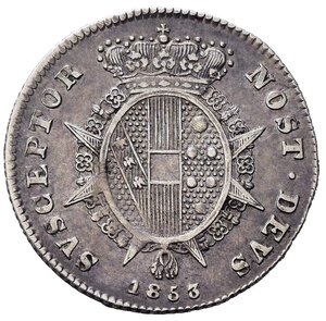 reverse: FIRENZE. Granducato di Toscana. Leopoldo II di Lorena (1824-1859). 1/2 Paolo 1853 Ag. Gig. 59. BB+/qSPL