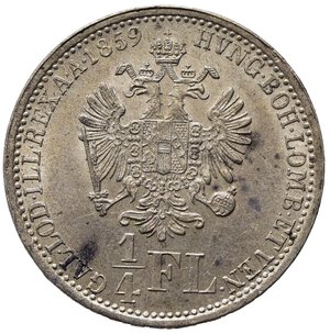 reverse: AUSTRIA. Francesco Giuseppe I (1848-1916). 1/4 Florin 1859 A. Ag. qFDC