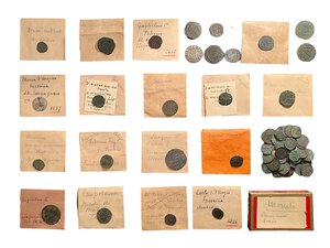 obverse: Lotto di 69 monete in bronzo e argento di epoca medievale