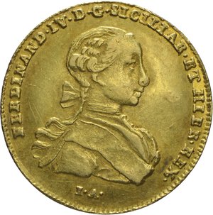 obverse: REGNO DI NAPOLI - FERDINANDO IV DI BORBONE, 1759-1805, DUCATI 6, Emissione: 1763