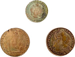 obverse: VENETO - Lotto di 3 monete venete in argento