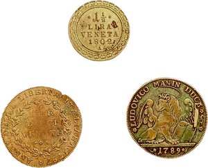 reverse: VENETO - Lotto di 3 monete venete in argento